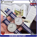 Yxl-620 acero inoxidable caso de la parte posterior del reloj de muñeca parejas para hombres y mujeres con correas de nylon Nato